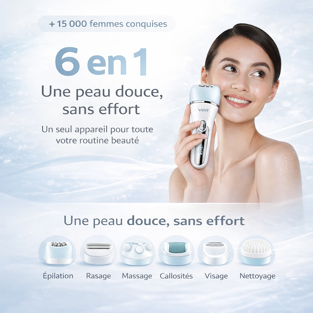Épilunia™️ Rasage confortable et doux - Épilateur électrique 6 en 1